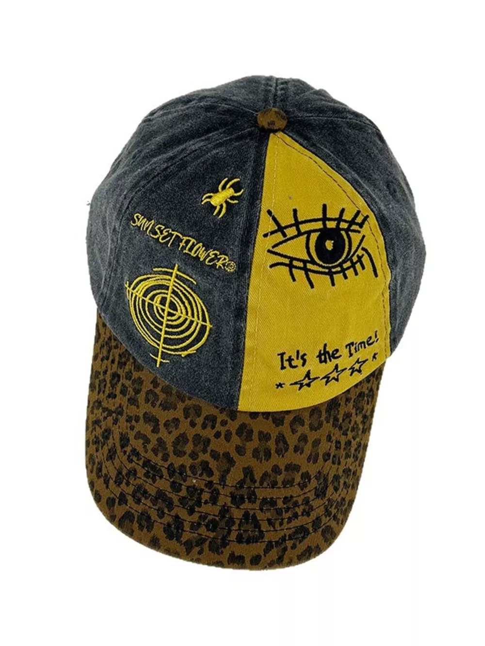 Printed Baseball Cap with Leopard Brim, image 9