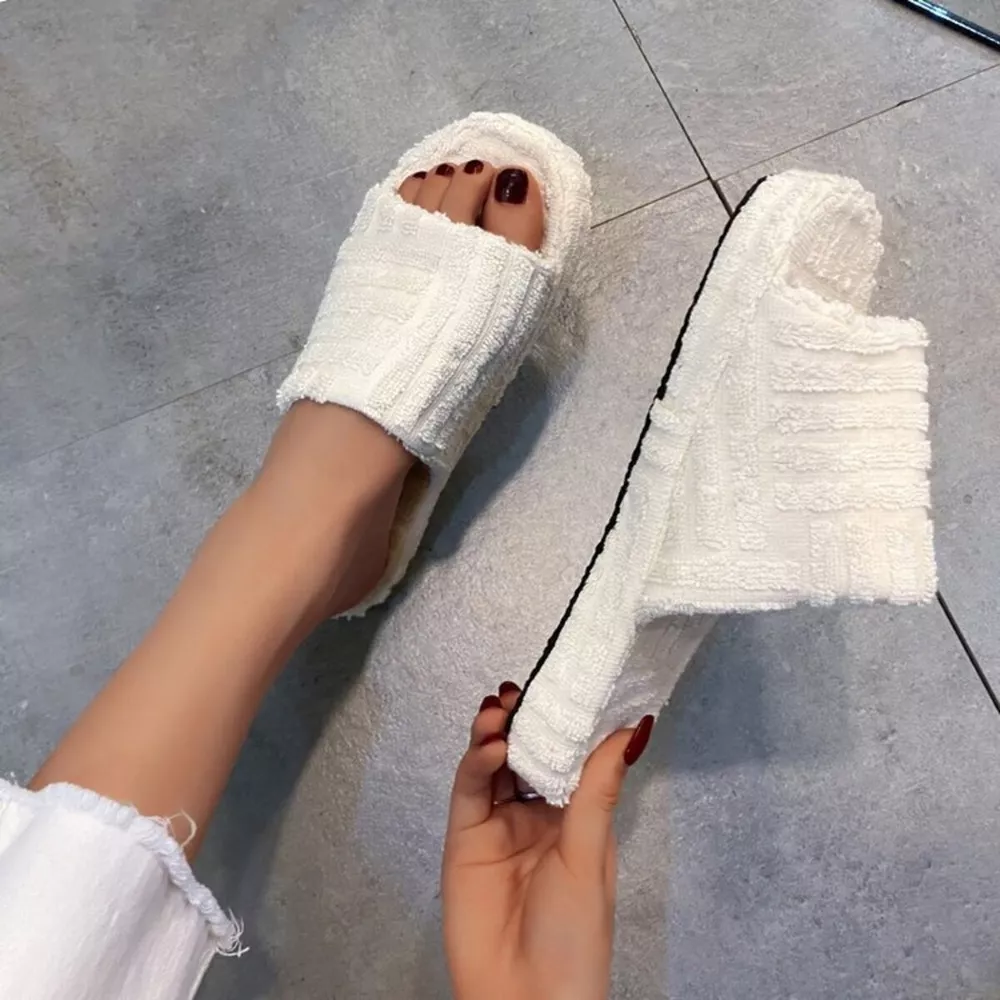 Open Toe Platform Slippers, image 4