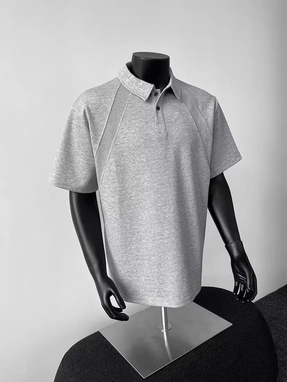 Men's Plus Size Button Detail Short Sleeve Polo, image 3