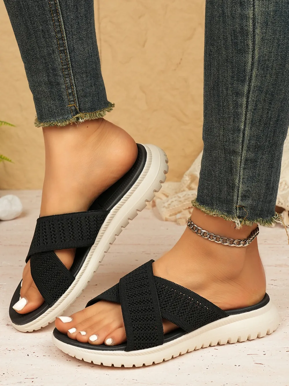 Cross-Strap Platform Sandals, image 3