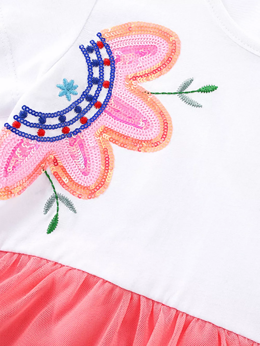 Children's Floral Embroidered Tulle Dress, image 3