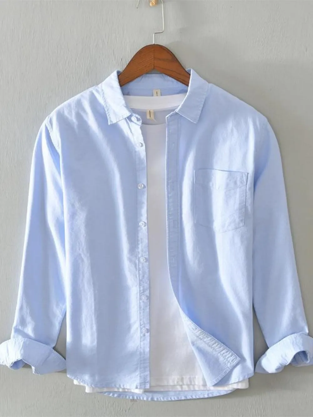 Men's Plus Size Button Up Long Sleeve Shirt, image 3