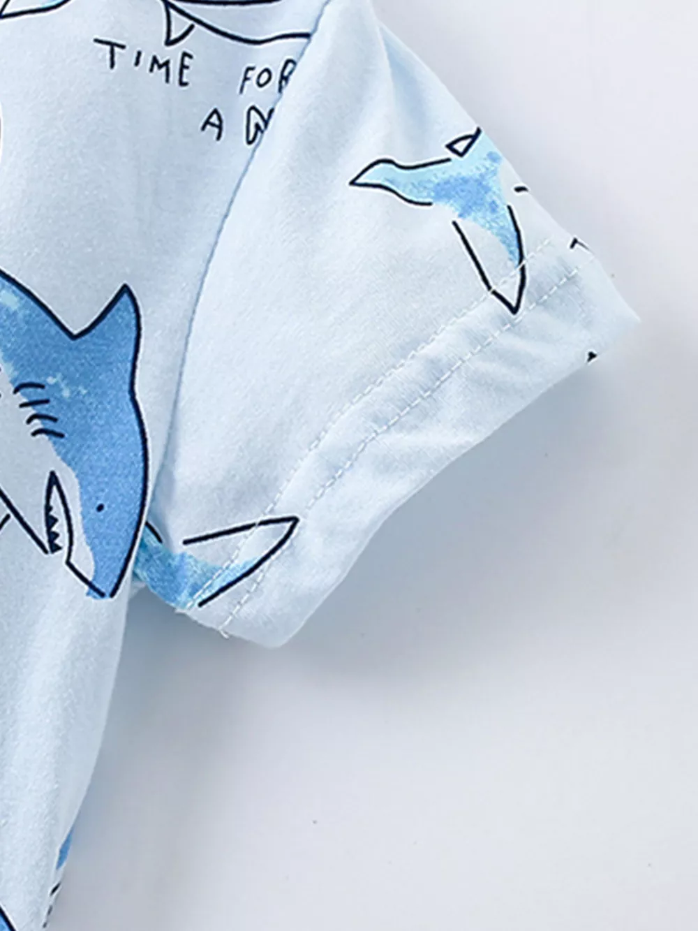 Children's Shark Print Short Sleeve Top and Shorts Set, image 6