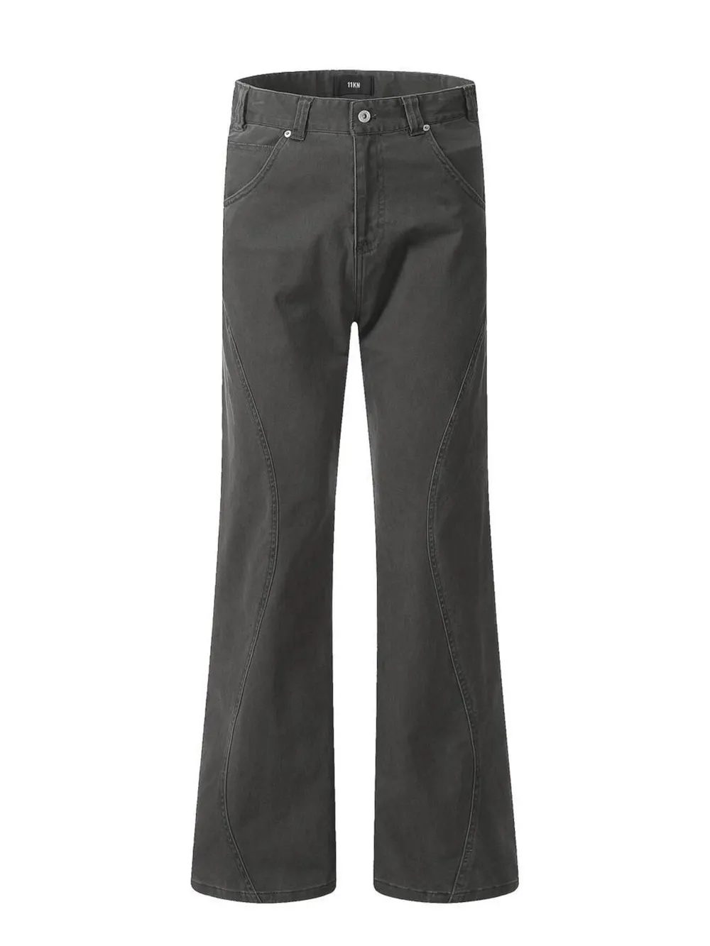 Men's Washed High Waist Flare Pants