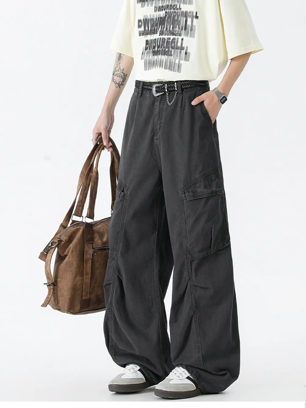 Men's Vintage Washed Cargo Jeans, image 4