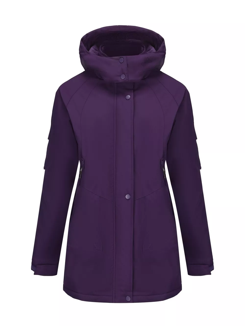 Full Size Hooded Mid-Length Windproof Outerwear Plus Size, image 9