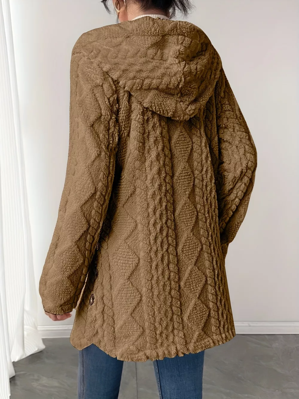 Full Size Button-Down Hooded Outerwear Plus Size, image 29
