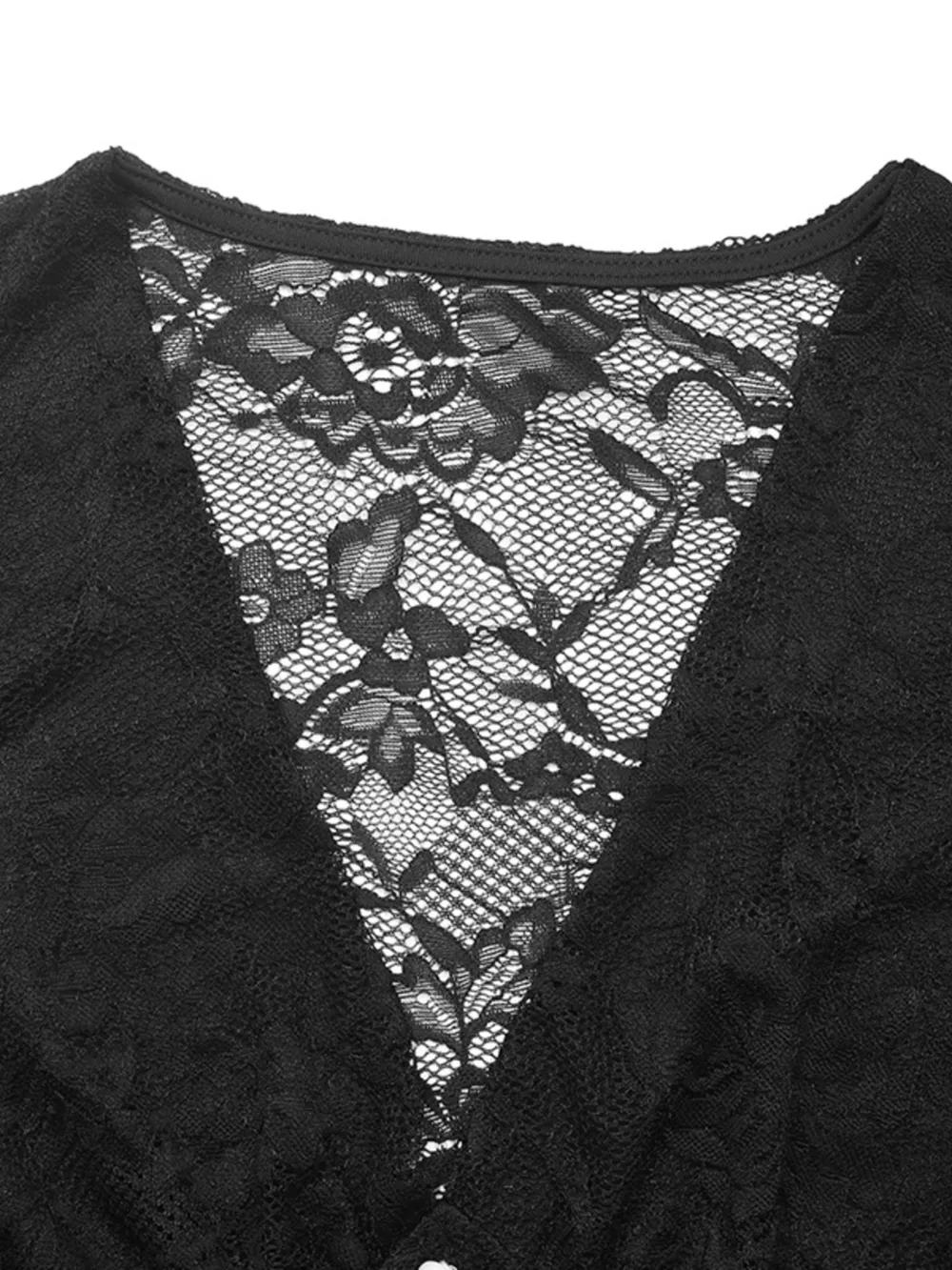 Lace Long Sleeve V-Neck Bodysuit, image 7