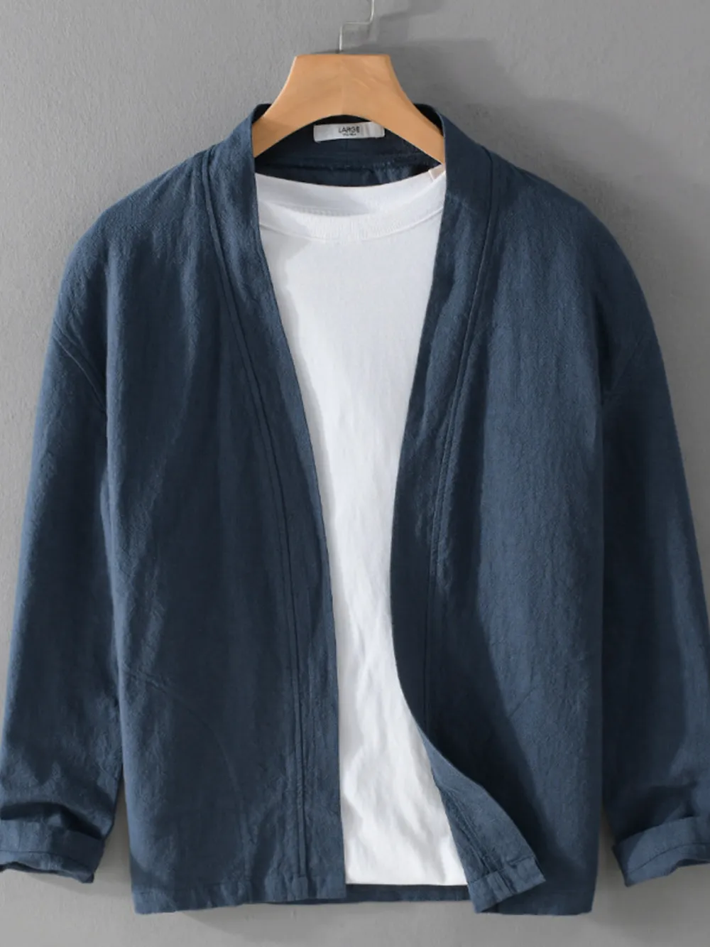 Men's Plus Size Casual Open Front Long Sleeve Top, image 4