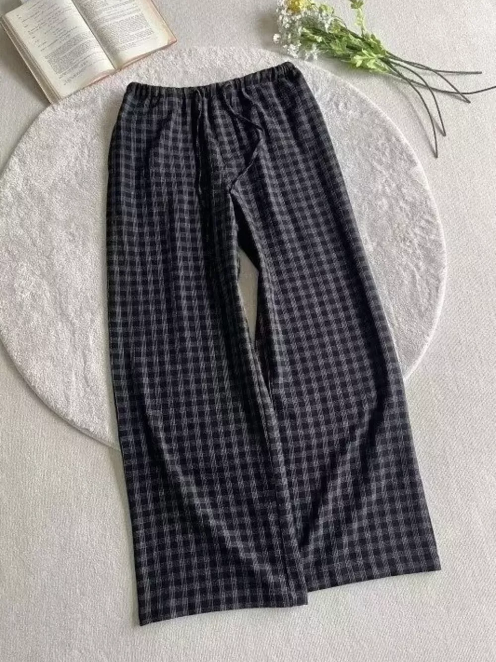 Men's Plus Size Plaid Wide-Leg Pants, image 4