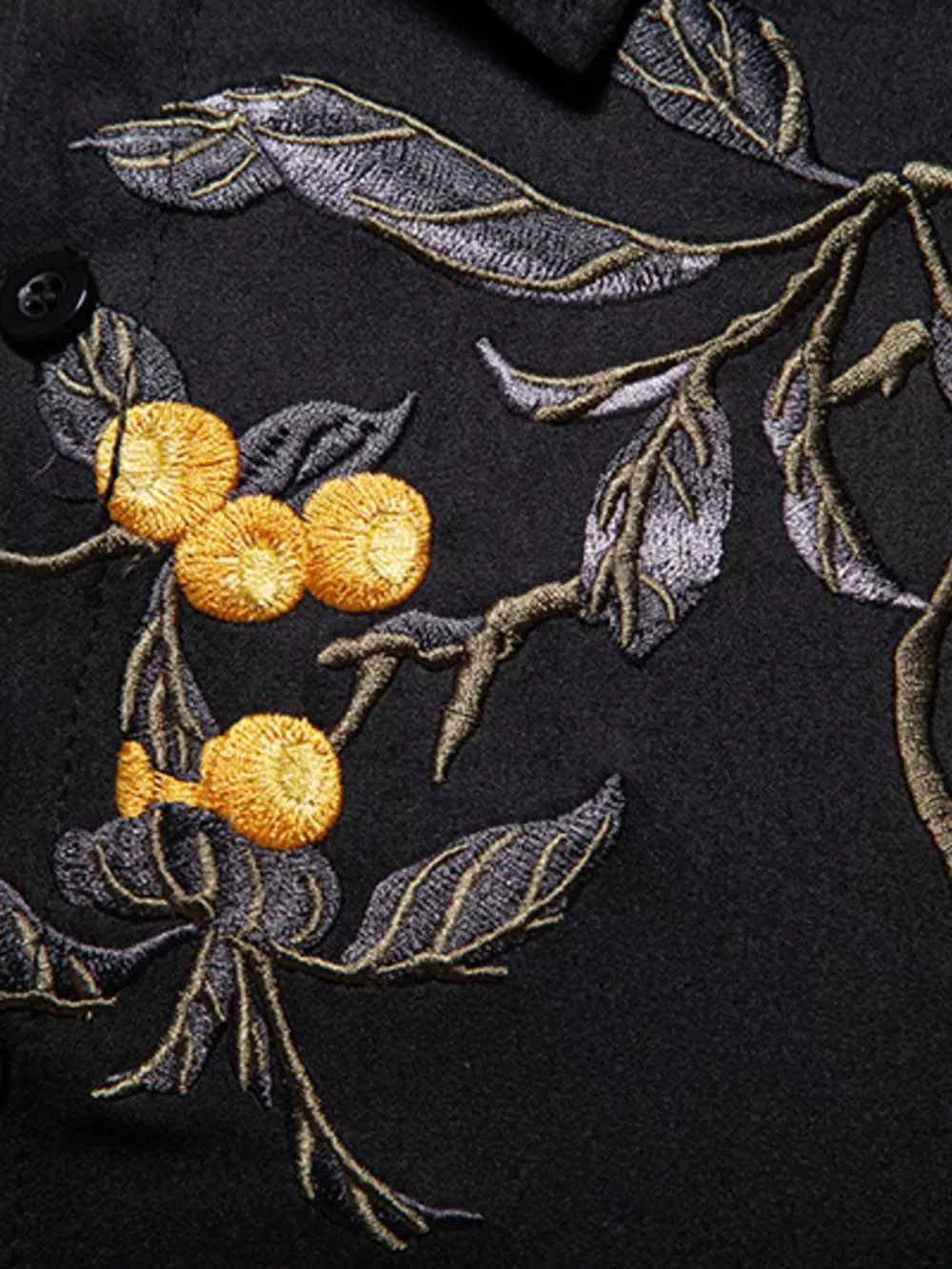 Men's Embroidered Floral Long Sleeve Shirt, image 4