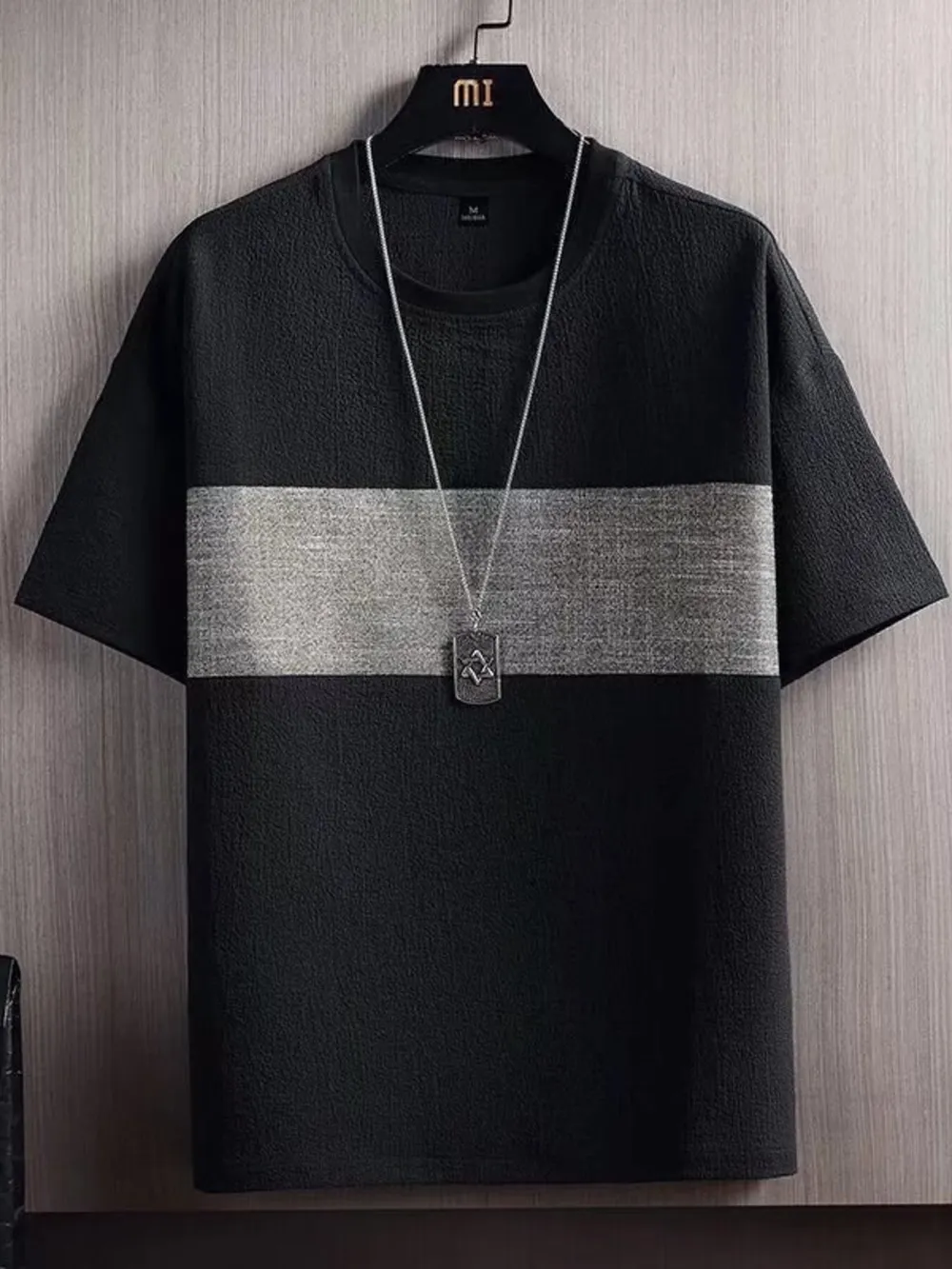 Men's Plus Size Textured Round Neck T-Shirt, image 2