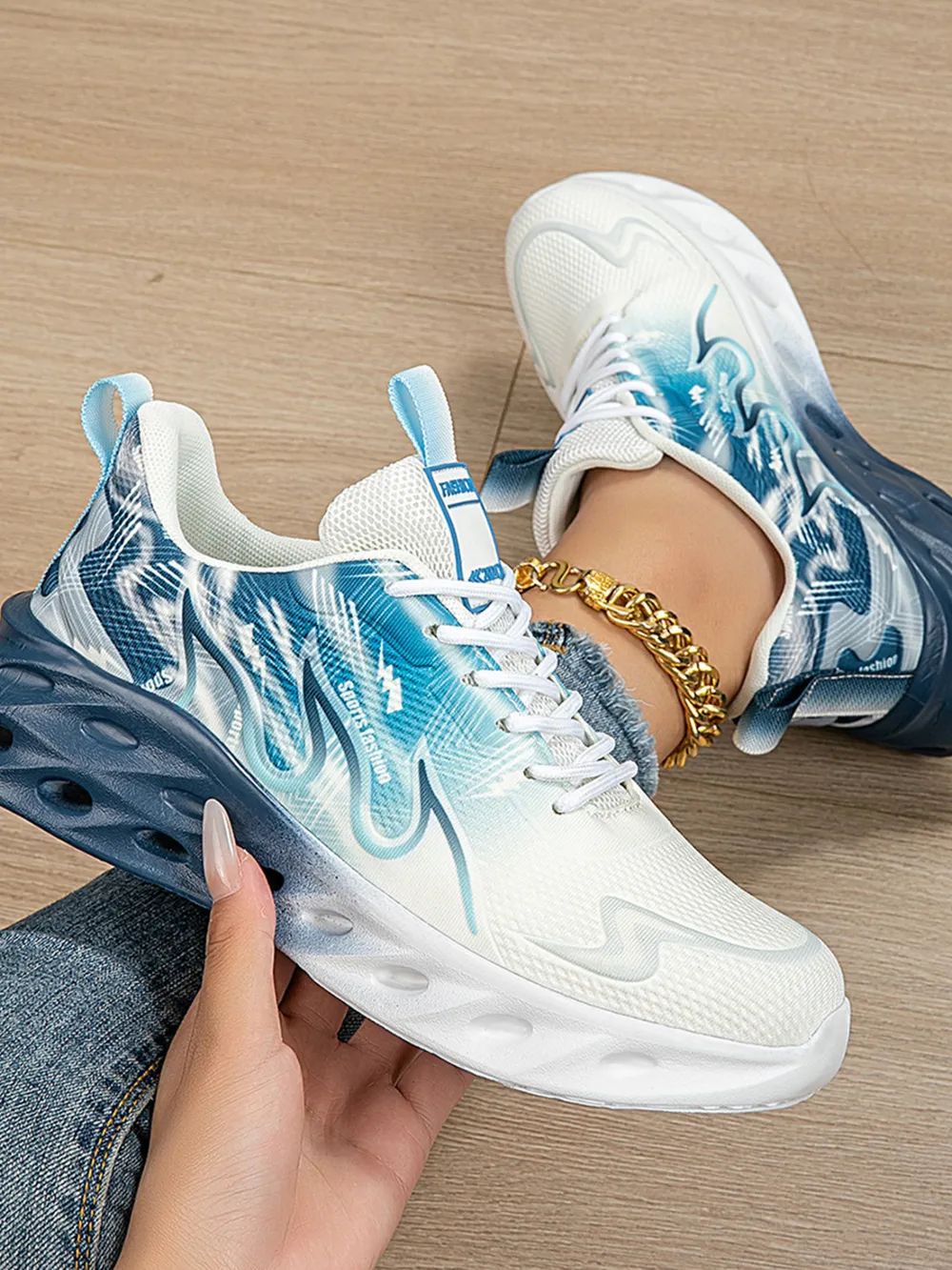 Round Toe Lace Up Mesh Athletic, image 12