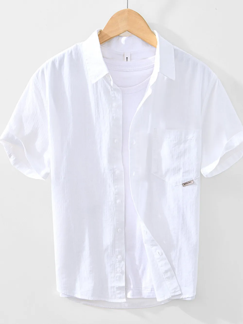 Men's Button Up Short Sleeve Shirt, image 9