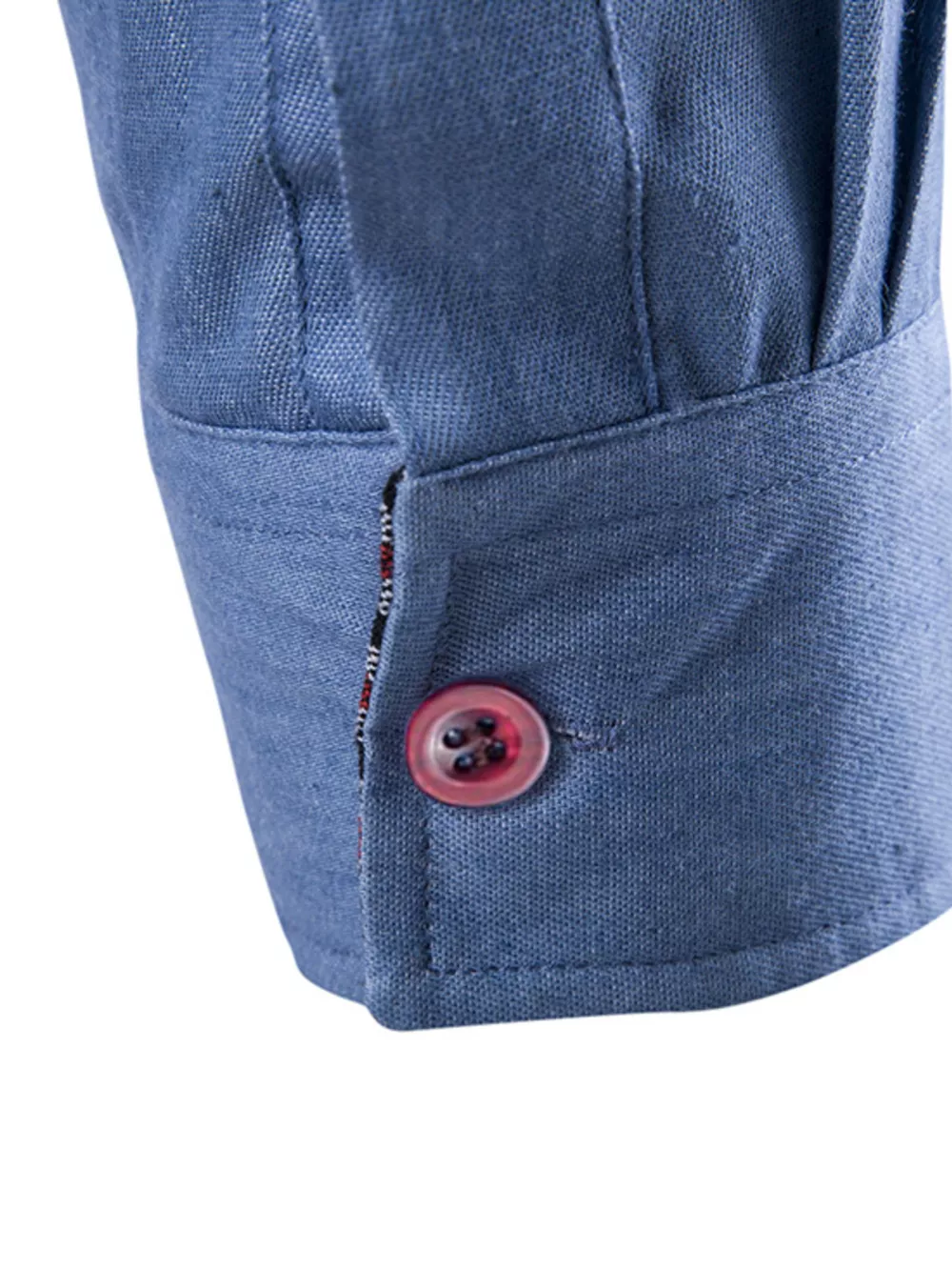 Men's Plus Size Casual Slim Fit Long Sleeve Denim Shirt, image 5
