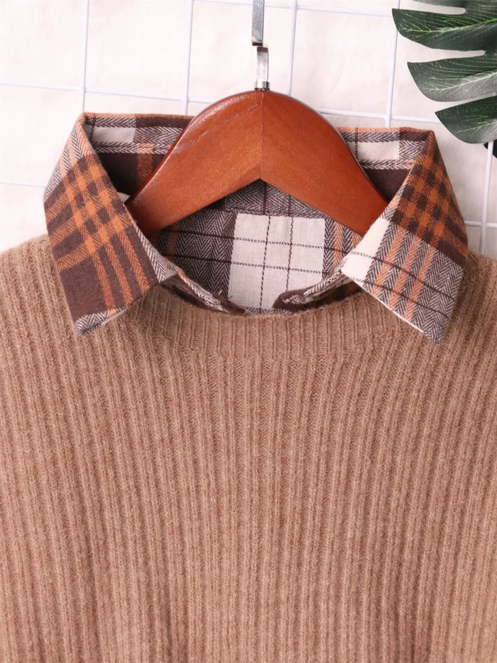 Plaid Long Sleeve Sweater Dress, image 22