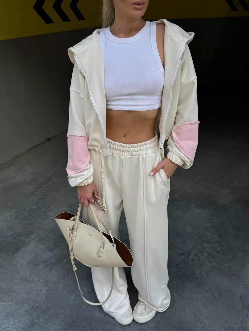 Zip Up Hoodie and Wide-Leg Pants Set, image 5