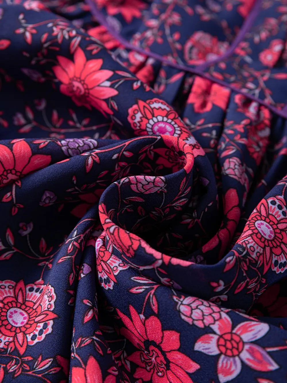 Floral Half Sleeve Split Neck Blouse Top, image 10