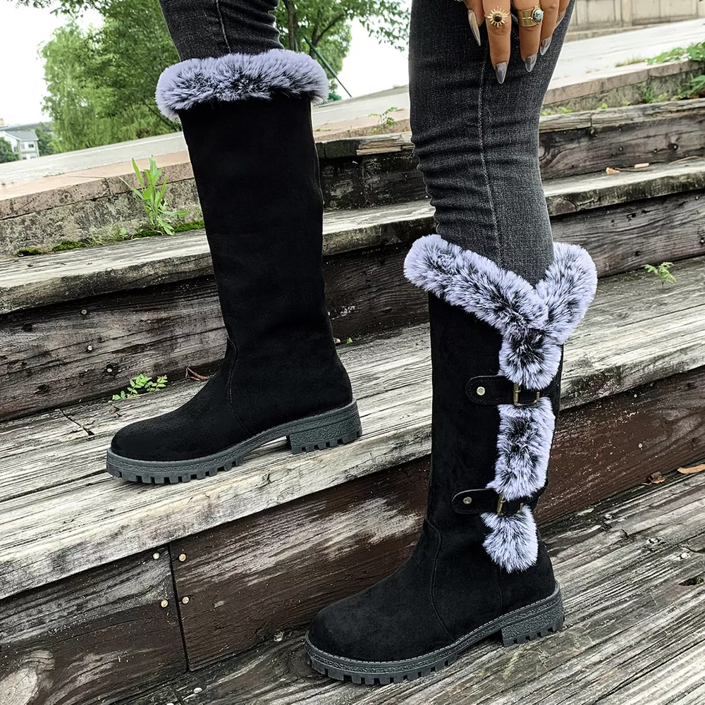 Round Toe Block Heels Boots, image 9