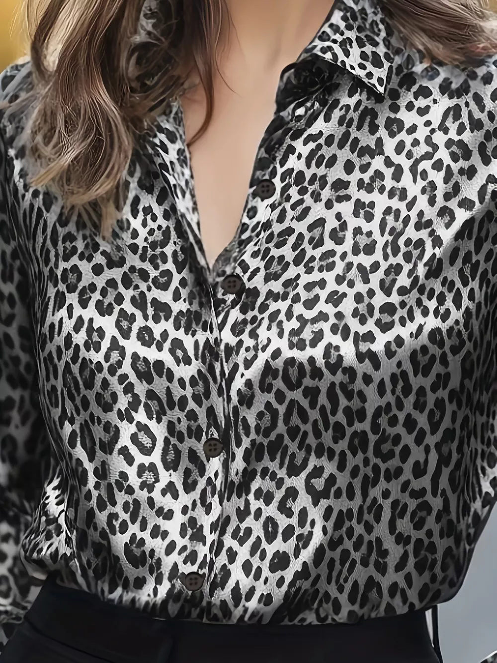 Leopard Button Up Long Sleeve Shirt, image 14