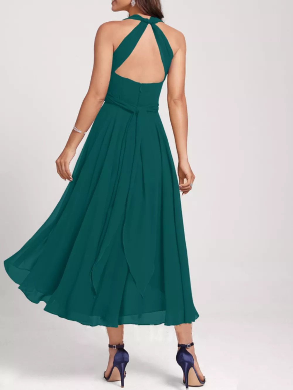 Ruched A-Line Midi Dress, image 15