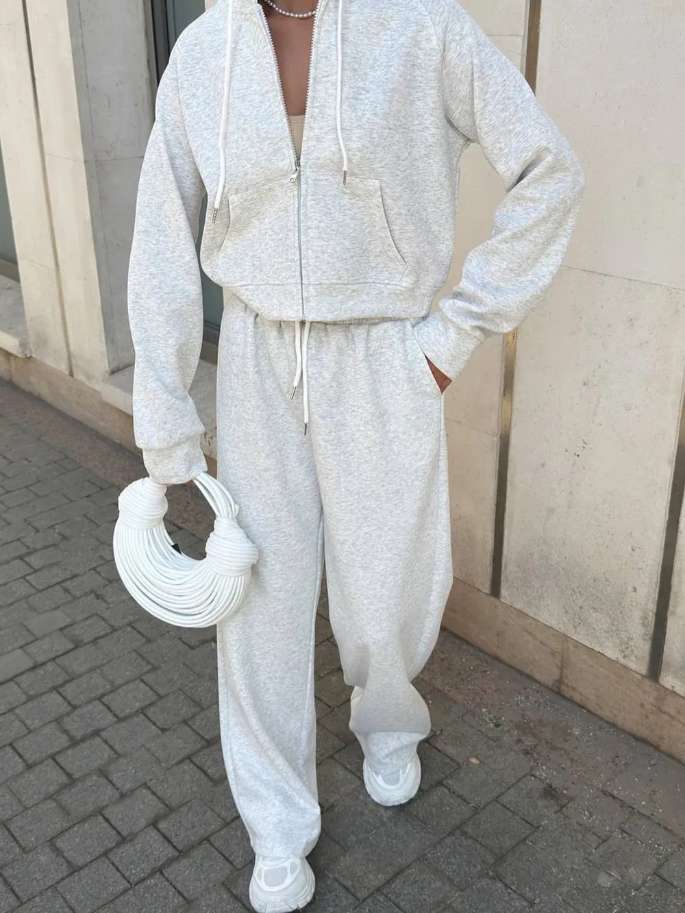 Zip Up Drawstring Hoodie and Pants Set, image 14