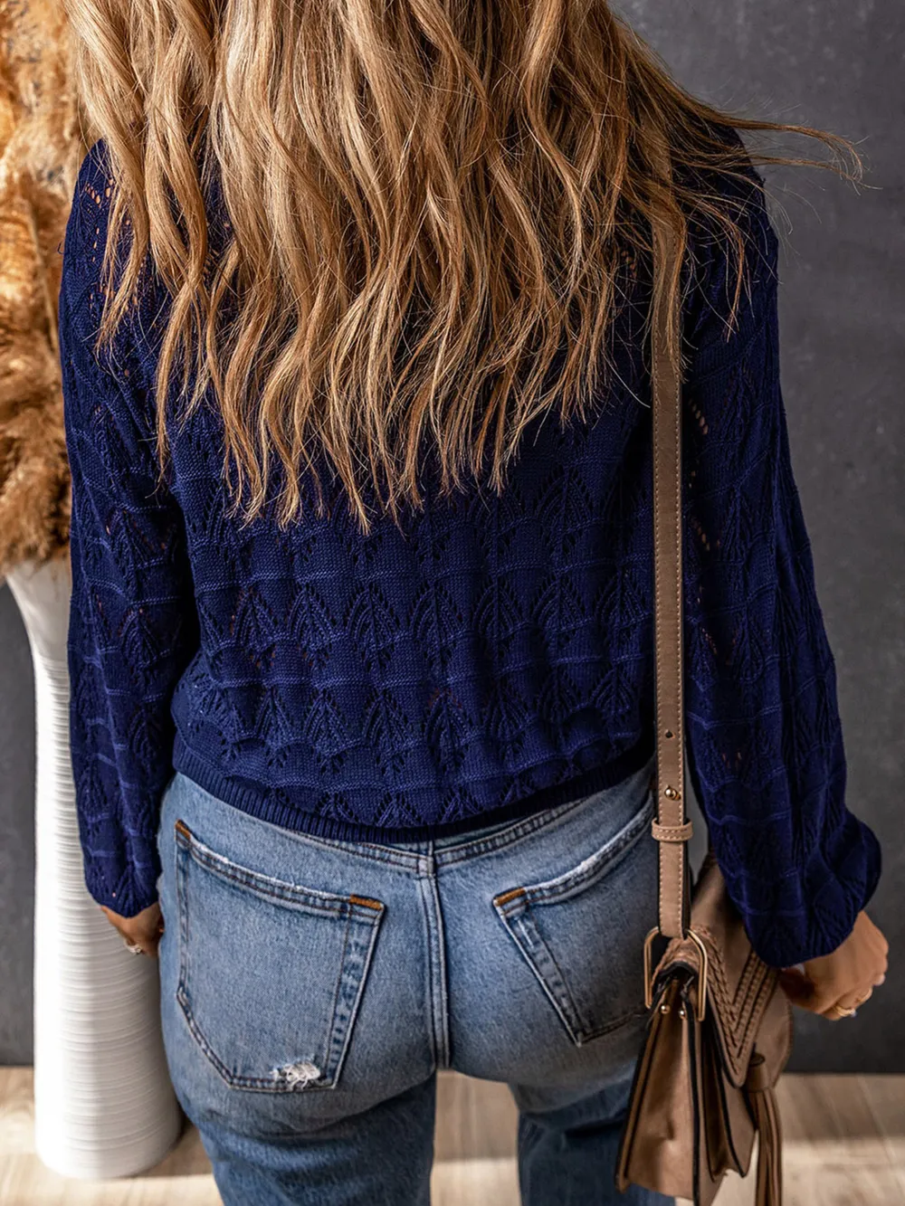 Buttoned Front Openwork Cardigan, image 22