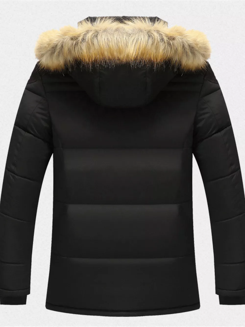Men's Plus Size Fur Hooded Winter Parka Jacket, image 3