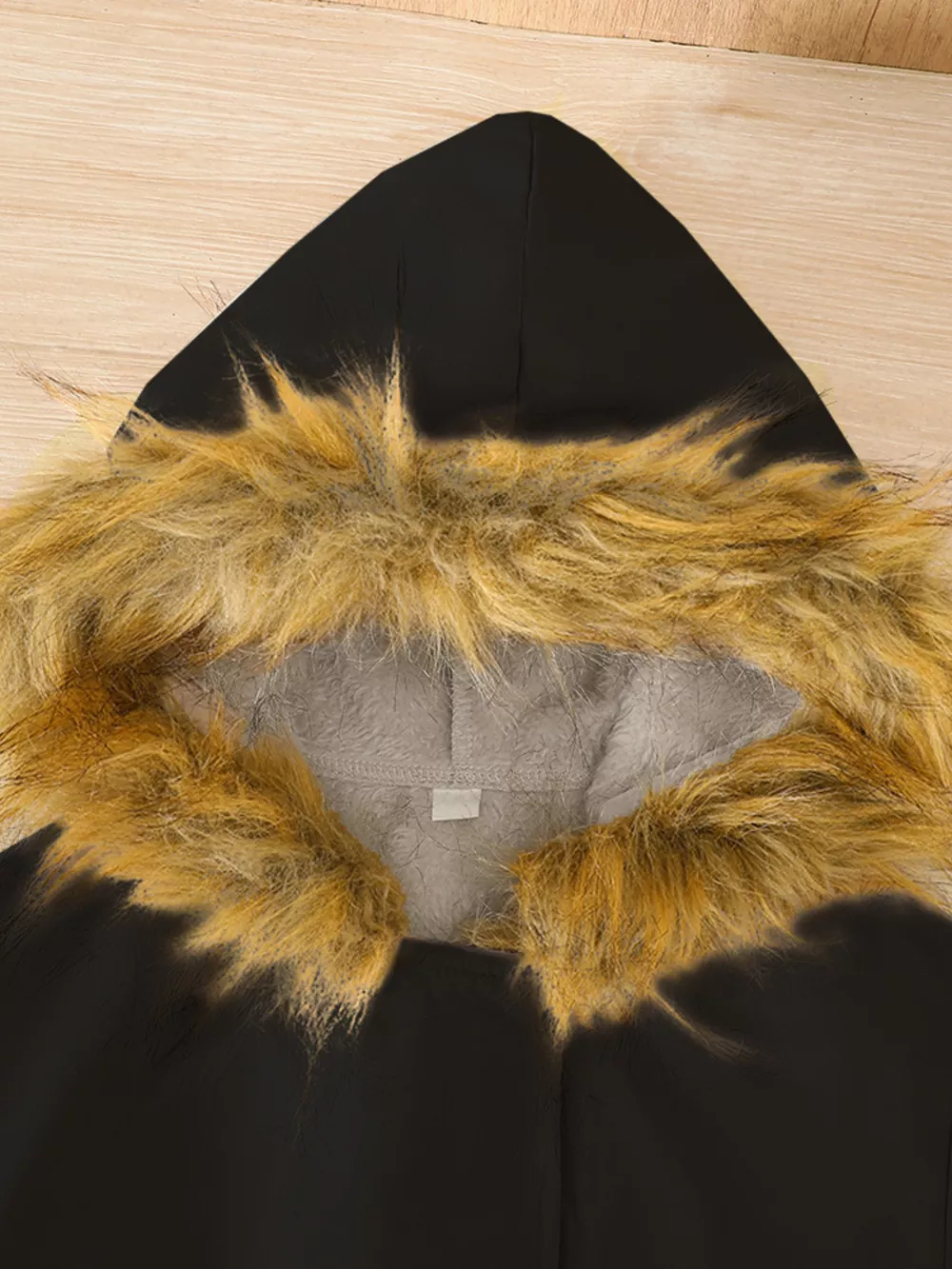 Children's Tie Waist Faux Fur Hooded Outerwear, image 7