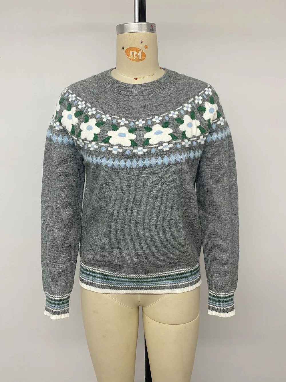 Floral Pattern Round Neck Sweater, image 12