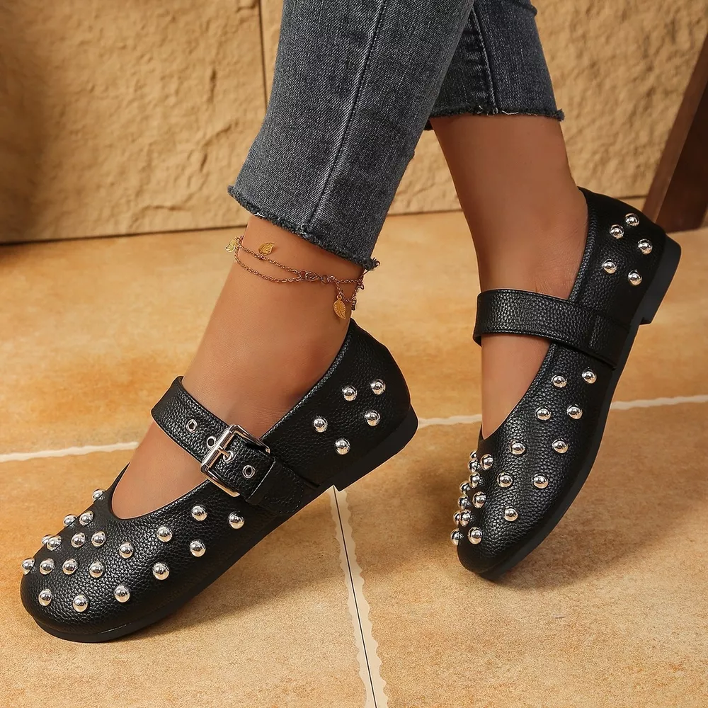 Studded Round Toe Slip-Ons, image 6