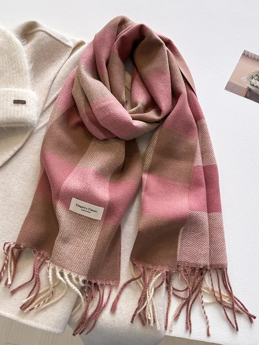 Plaid Fringe Scarf, image 5