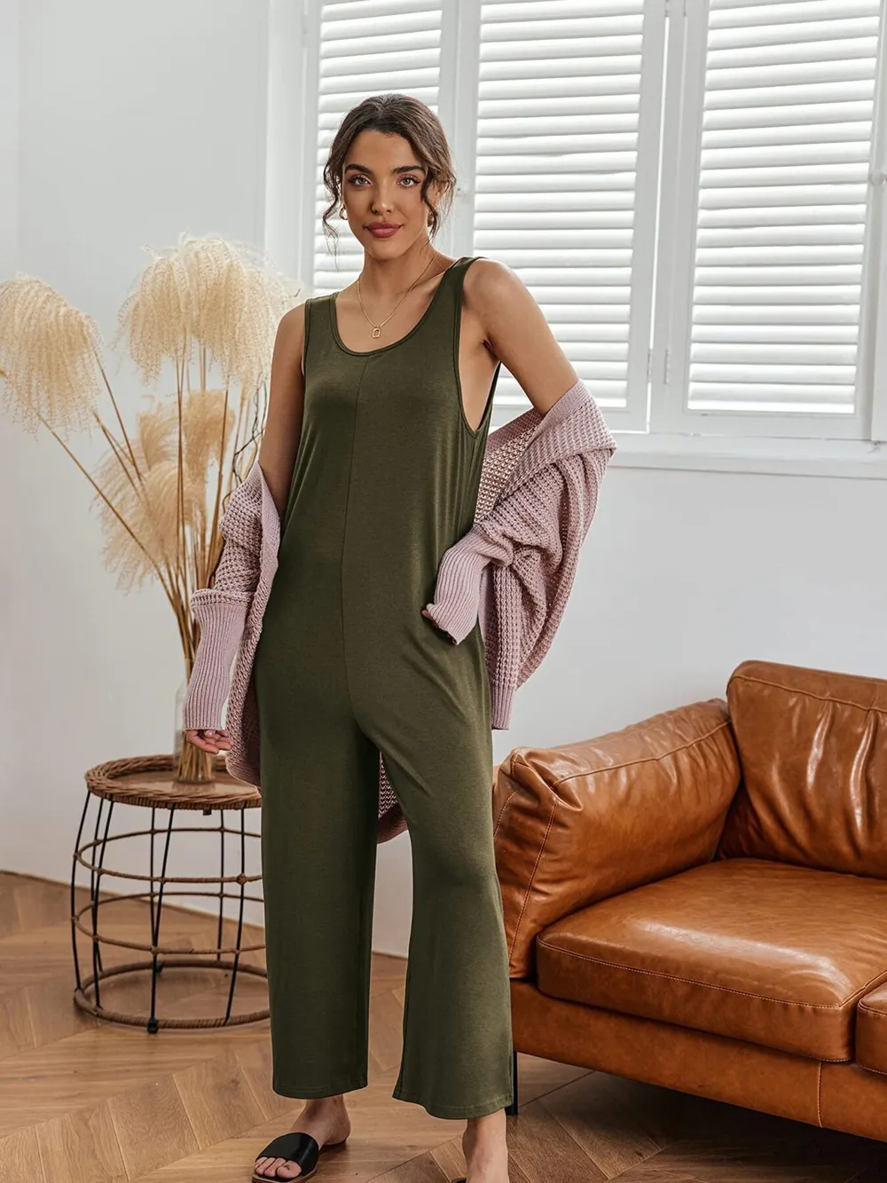 Sleeveless Wide Leg Casual Jumpsuit, image 4