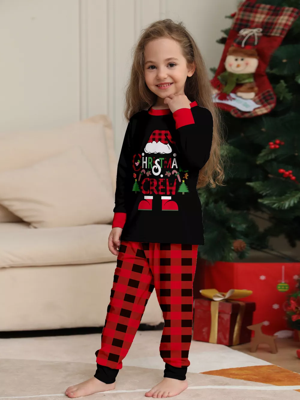 Full Size Matching Family Christmas Pajamas Set with Festive Graphic Plus Size, image 10