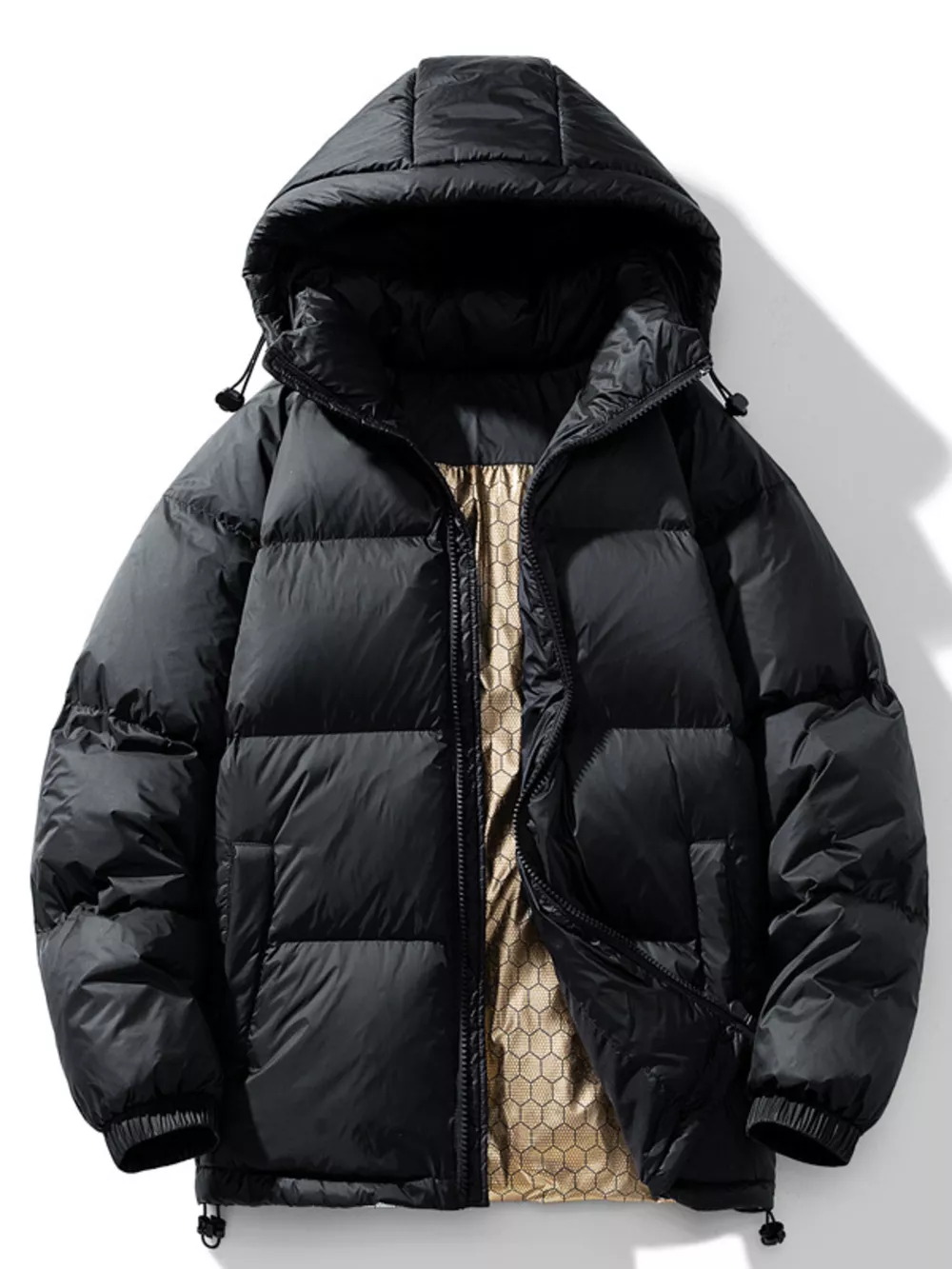 Men's Full Size Warm Padded Hooded Puffer Jacket Plus Size