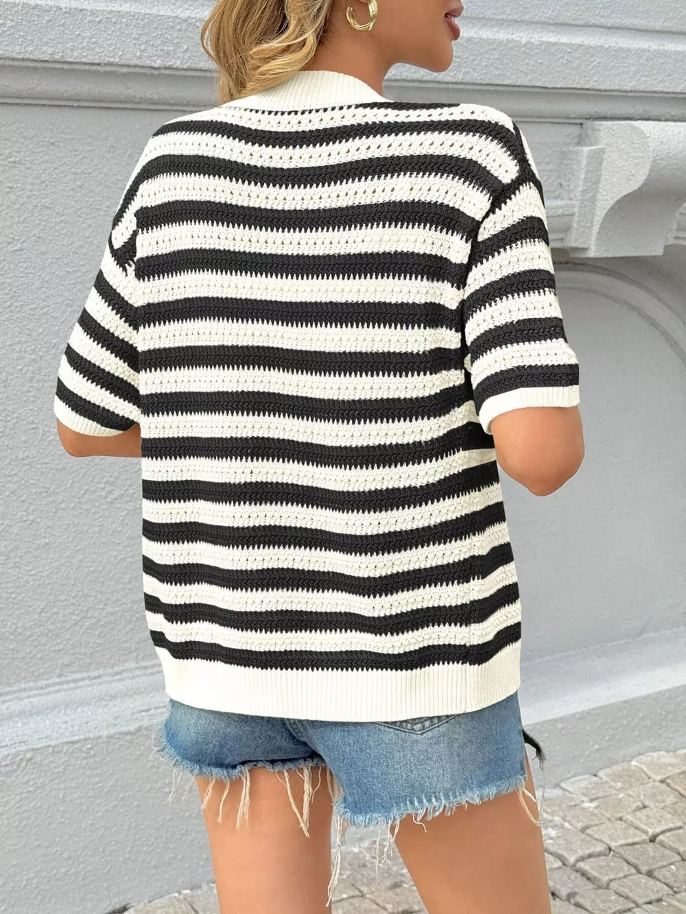 Striped Button Up Cardigan, image 14