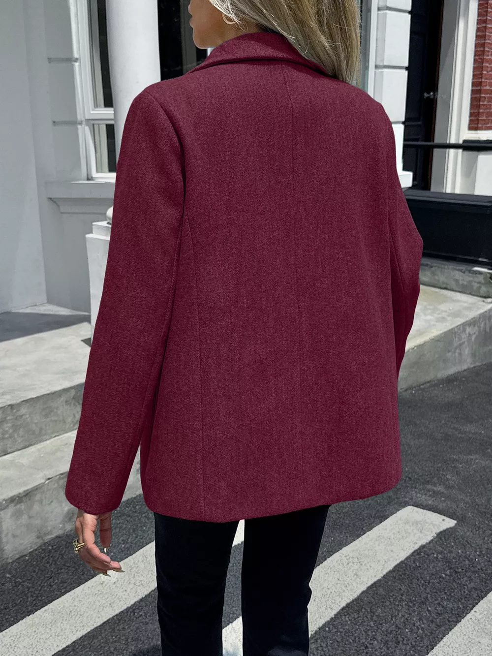 Lapel Collar Button Up Blazer, image 9