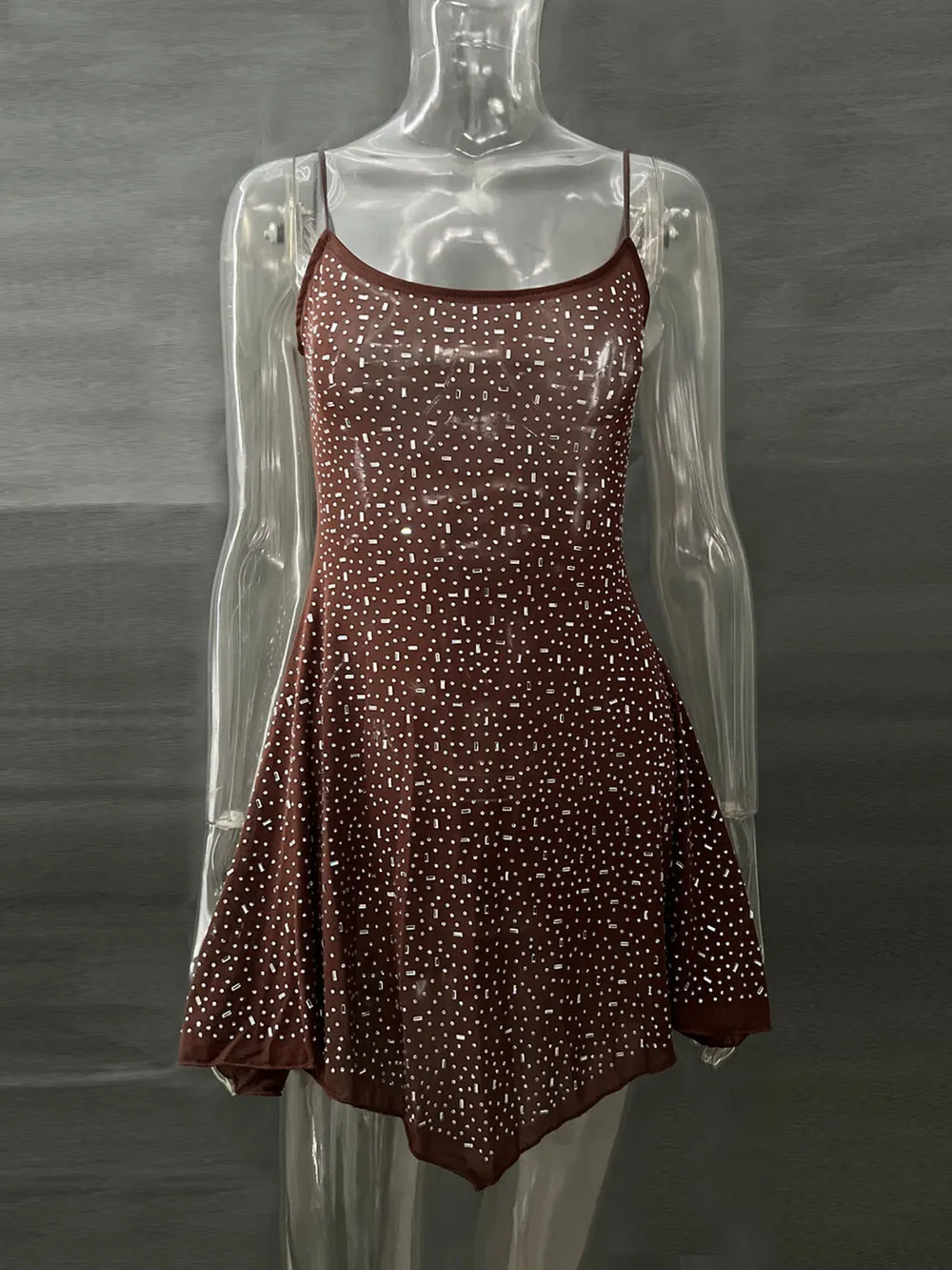 Rhinestone Decor Mini Cami Dress, image 30