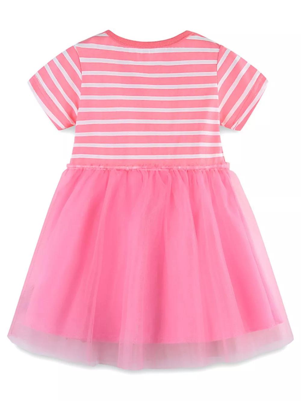 Children's Striped Tulle Dress with Bunny Applique, image 5
