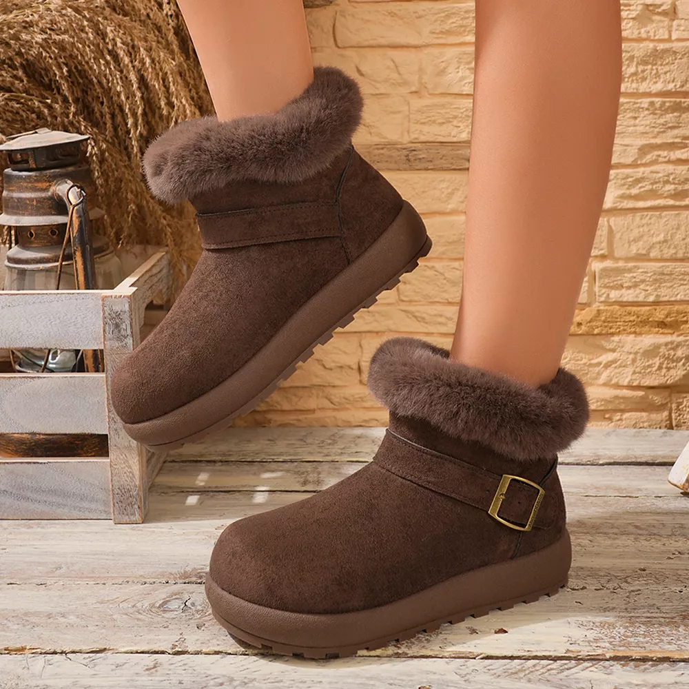 Faux Fur Lined Suede Winter Boots, image 9