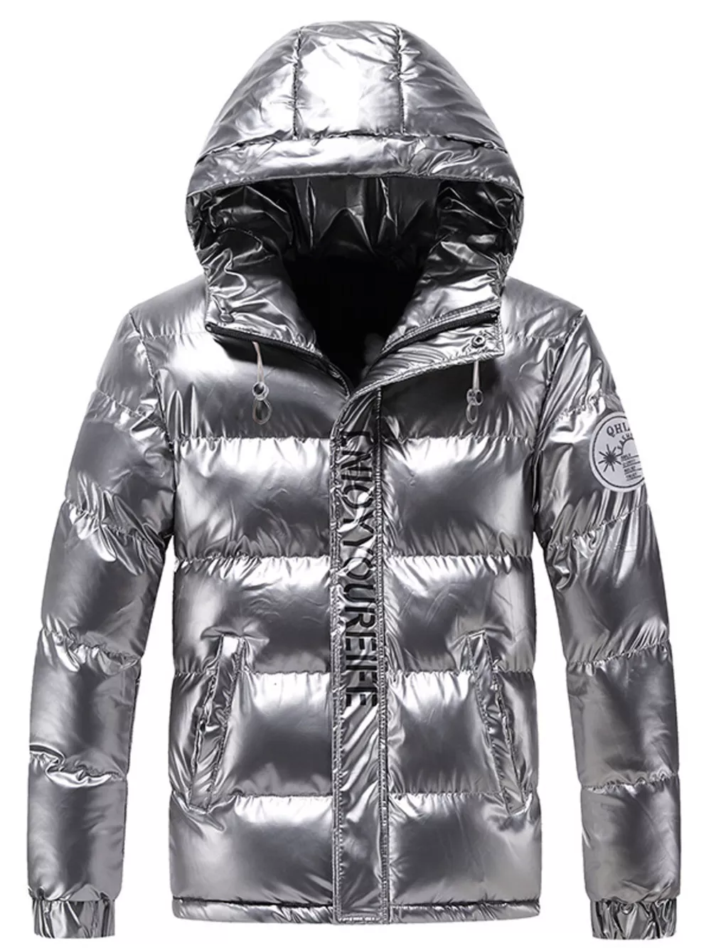 Men's Plus Size Zip Up Puffer Jacket, image 4