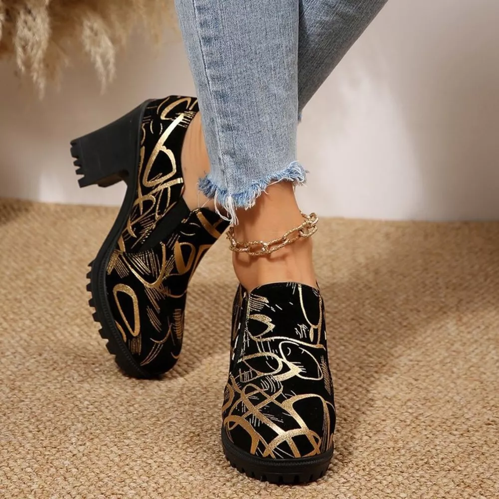Round Toe Block Heels Pumps, image 5
