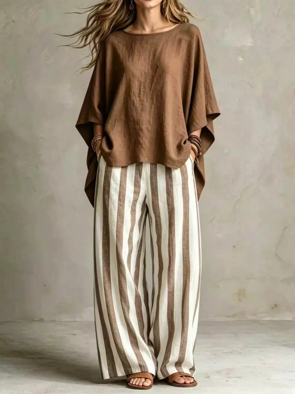 Full Size Solid Color Top and Pants Set Plus Size, image 9