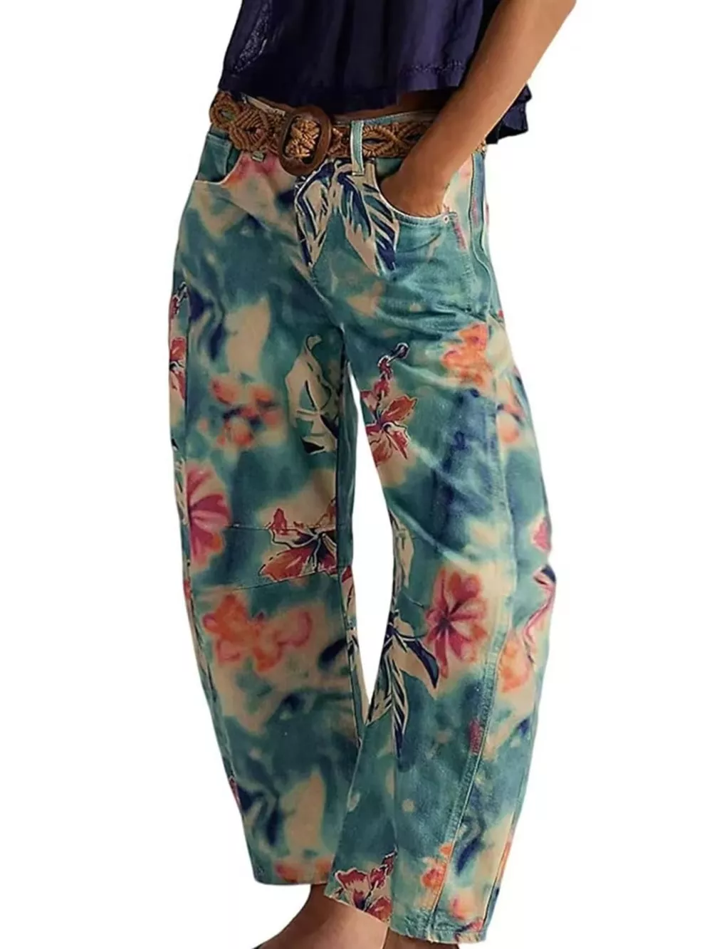 Printed Wide-Leg Jeans, image 10