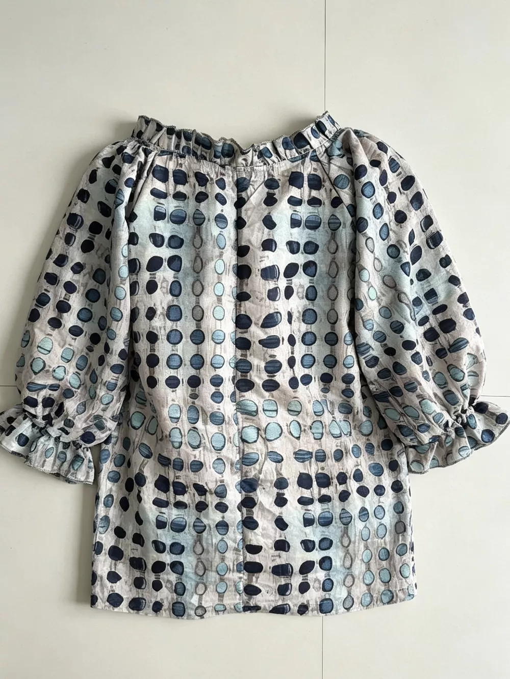 Full Size Tie Neck 3/4 Sleeve Blouse Plus Size, image 7