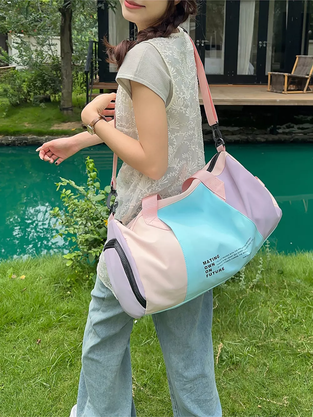 Color Block Duffle Bag, image 2
