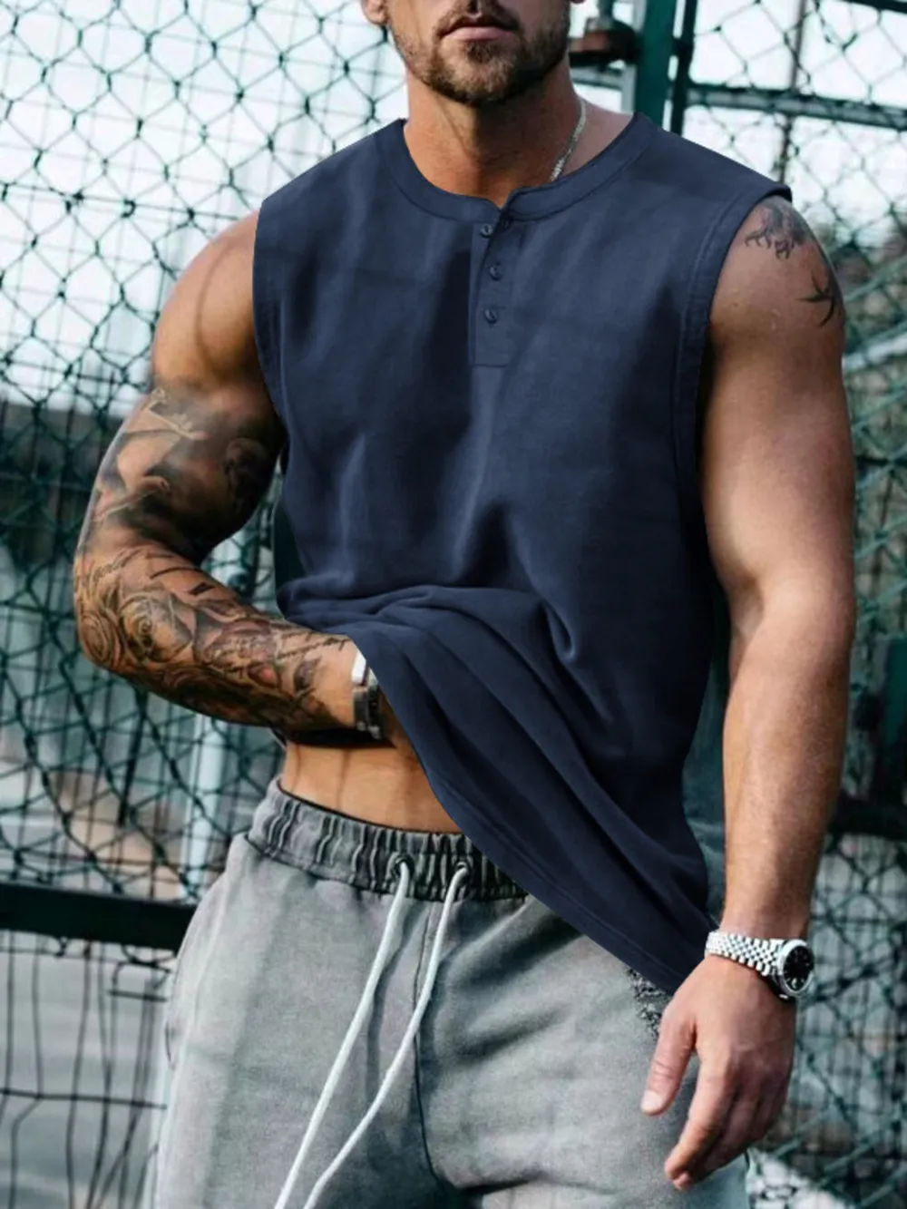 Men's Plus Size Round Neck Tank, image 6