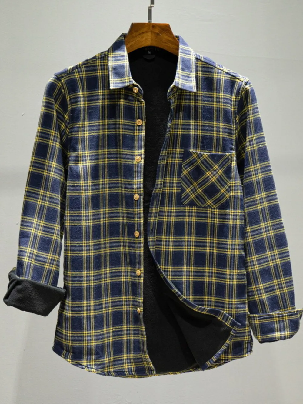 Men's Plus Size Plaid Button Up Long Sleeve Shirt, image 5