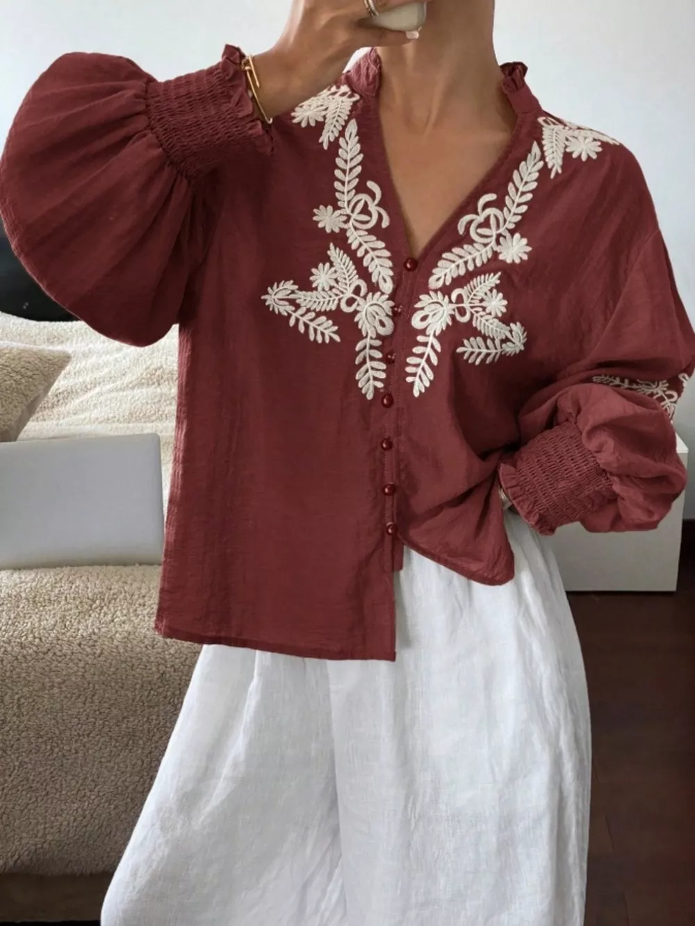 Embroidered Long Sleeve Blouse, image 27