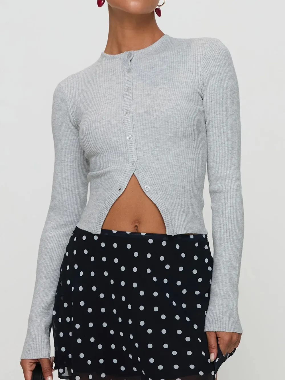 Ribbed Button-Up Cardigan